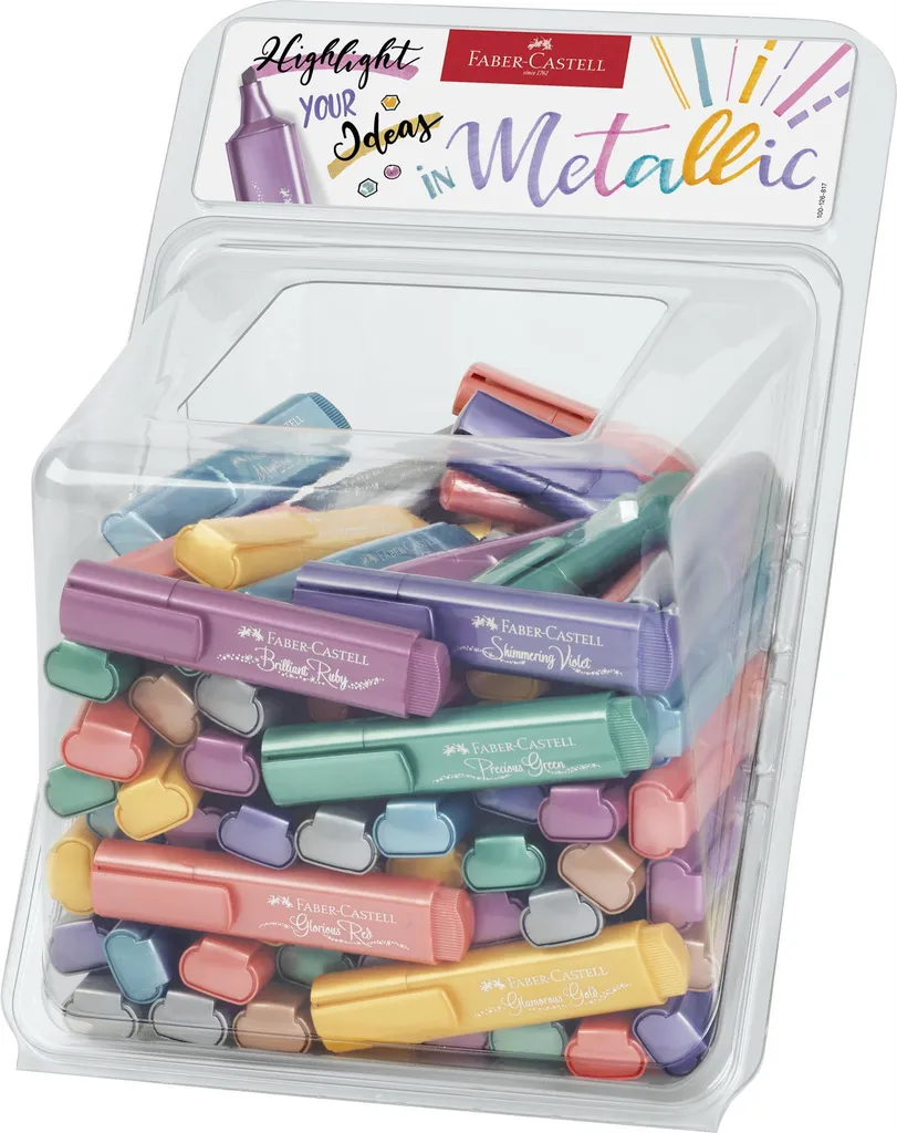 Faber-Castell Textmarker TL 46 Metallic étui cube de 100 surligneurs