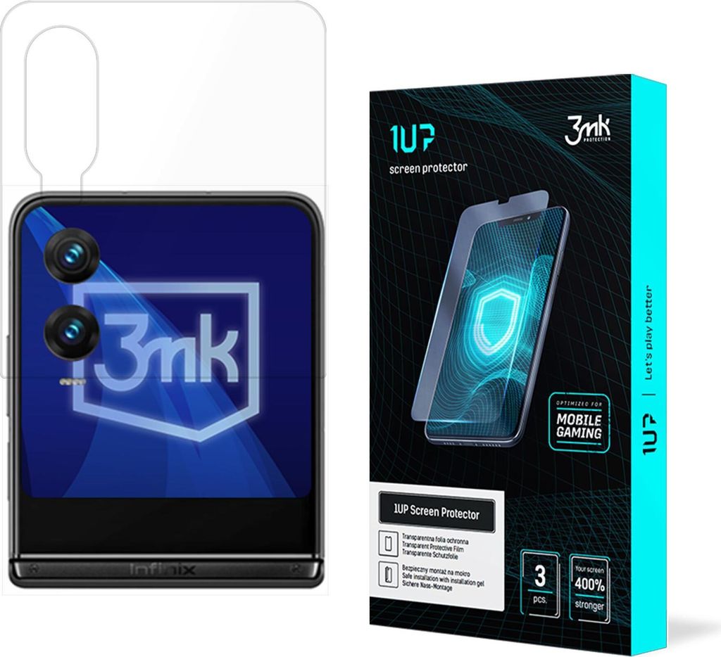3mk Display Schutzfolie 1UP für Infinix Zero Flip (front) transparent Gaming (3 Stück)