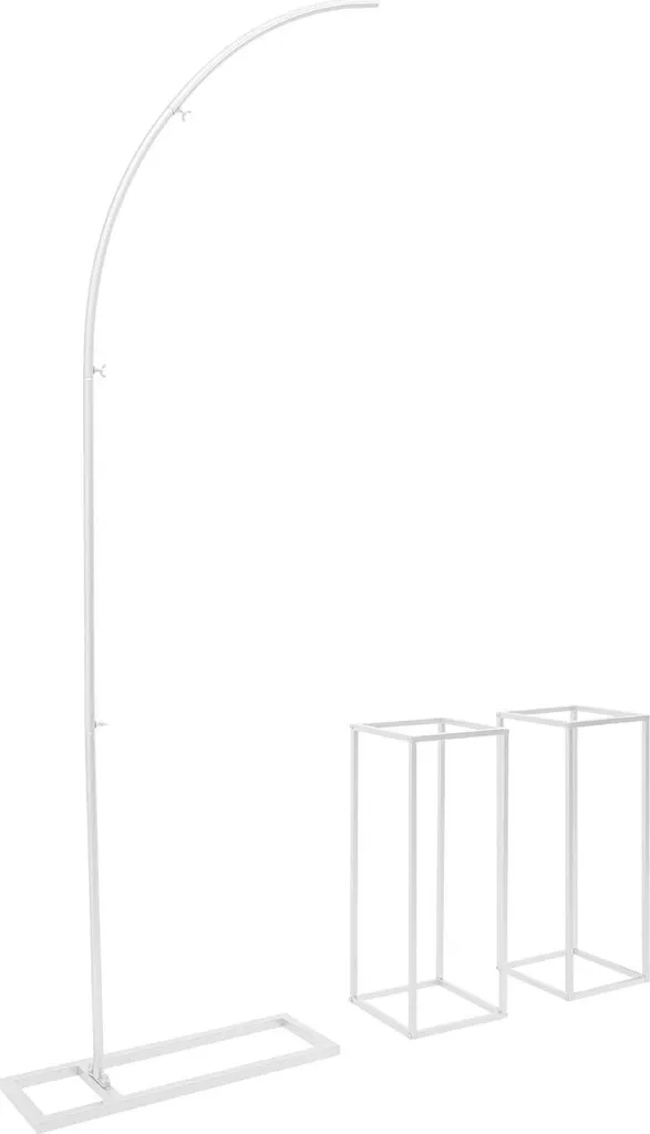 Support de fleurs mariage blanc 60cm en métal pour centre de table
