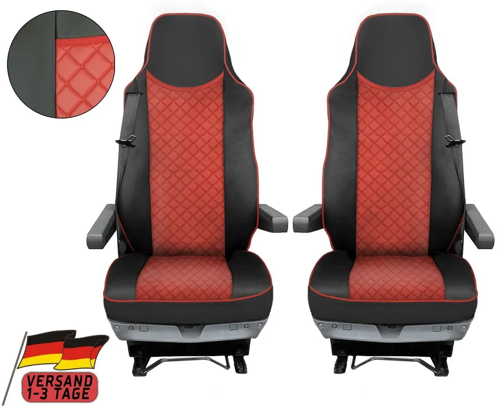 Set Coprisedili Camion MAN TGS TGX TGL 2015-2020 Ecopelle Rossa