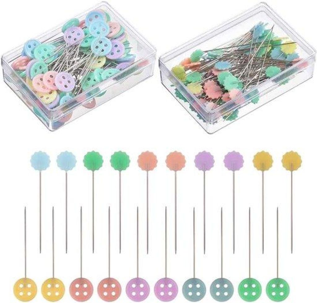 Nähnadeln Set mit Aufbewahrungsbox, Mischfarben Blumenform Nadeln für DIY Bastelprojekte Schmuck Dekoration