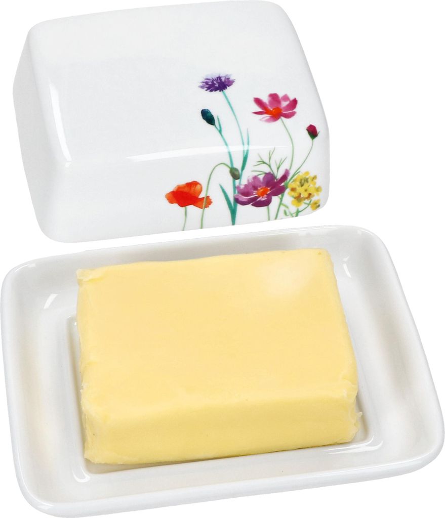Marie Butterdose mit Deckel für 250g Butter-Schale Blumen Produktbild 
