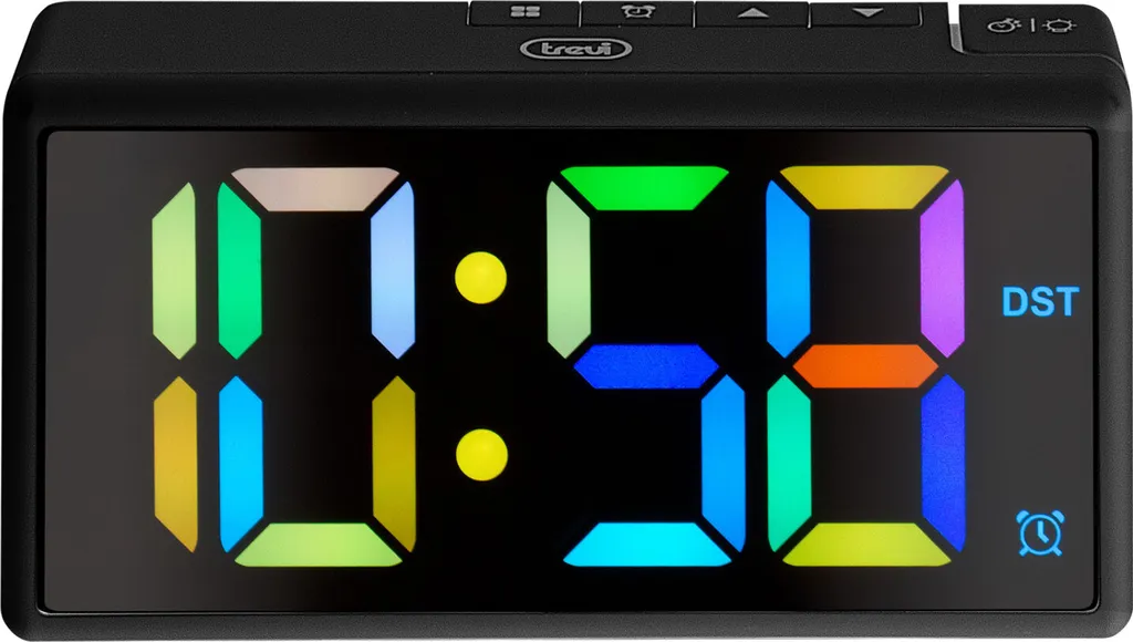 Sveglia LED Trevi 0088600 Nera: Design a Specchio e Porta USB Mobile - 2