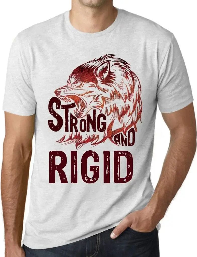 Herren Grafik T-Shirt Starker Wolf und starr – Strong Wolf And Rigid – Öko-Verantwortlich Vintage Jahrgang Kurzarm Lustige Druck Geburtstag Ge...
