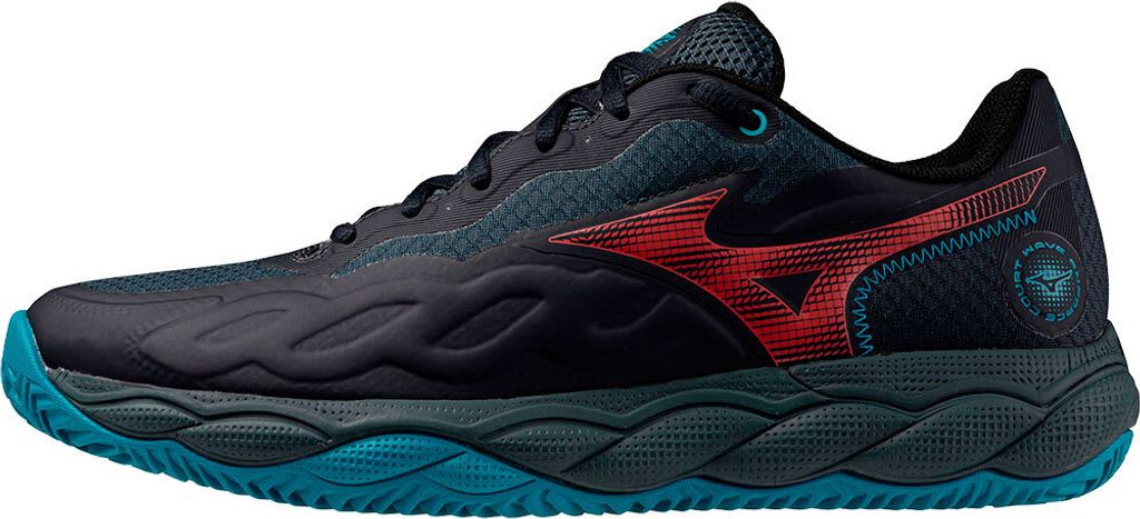 Mizuno Wave Enforce Court Padel - salute/hibiscus/enamel blue, Größe:10