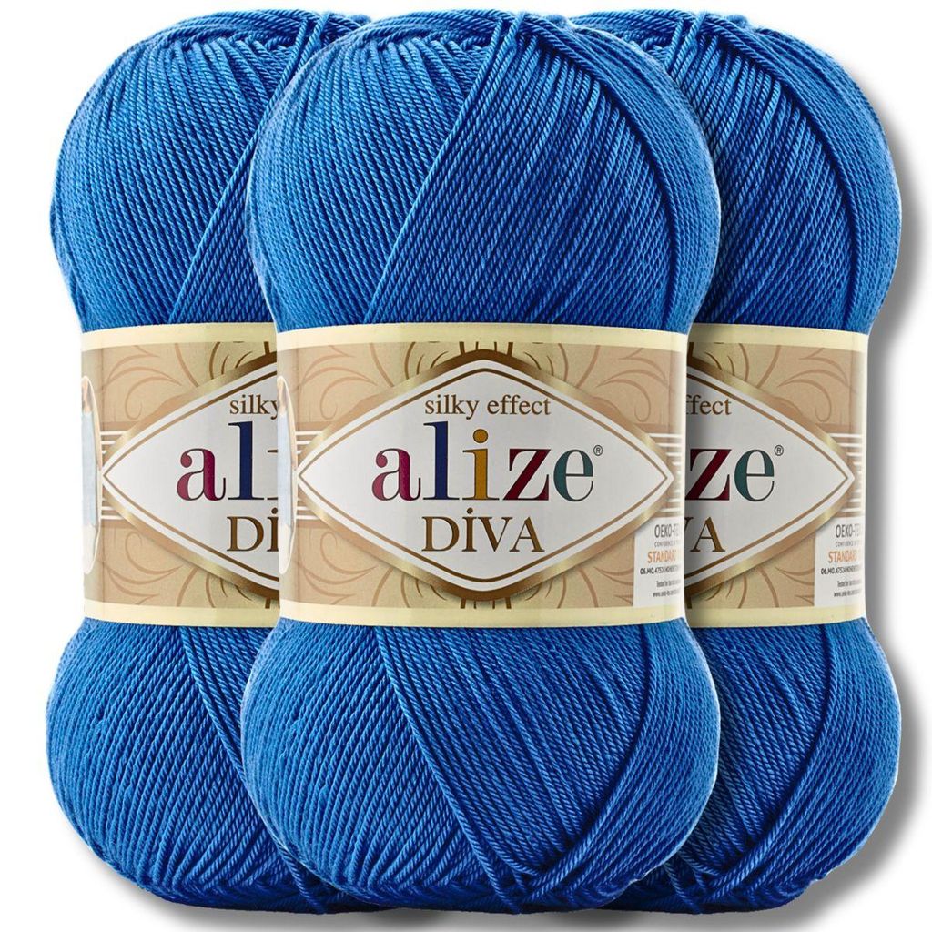 Alize 3x 100g Diva Wolle, Uni, Häkeln, Stricken (132)