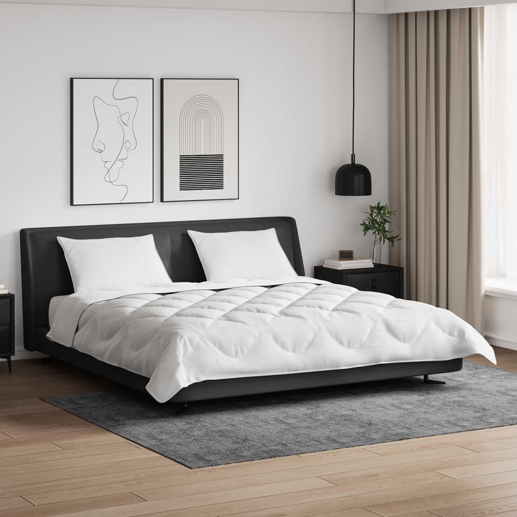 "Schlussverkauf" Decke mit Kissen mit Kissen 3 Stück - Mikrofaser-Decke - Weiß Mikrofaser C6218