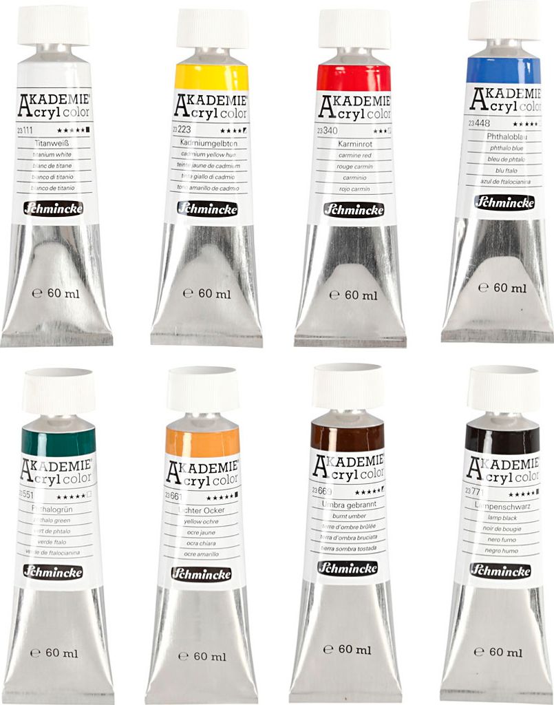 Schmincke AKADEMIE® Acrylfarbe, 8x60ml Produktbild 
