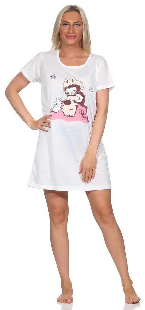 Damen Nachthemd Sleepshirt Nachtwäsche;  Ecru/M/38 Produktbild 