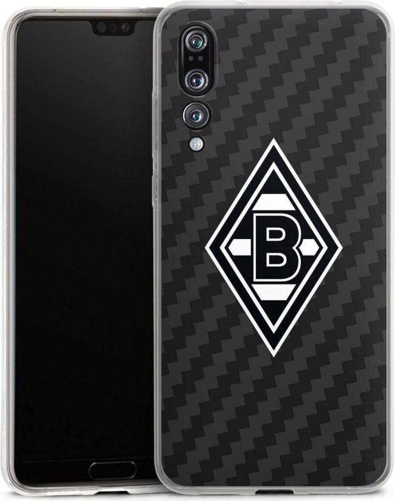 DeinDesign Handyhülle für Huawei P20 Pro Silikon Hülle Case Smartphone Schutzhülle Borussia Mönchengladbach Carbon Gladbach