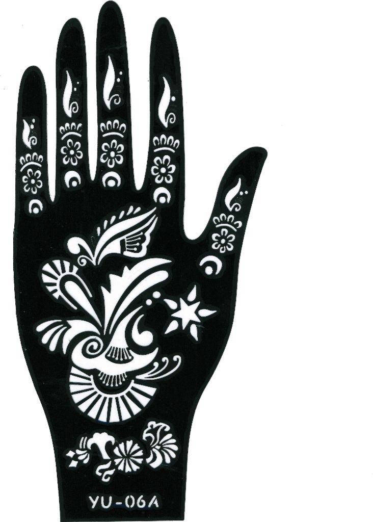 Henna Tattoo Schablone für die linke Hand