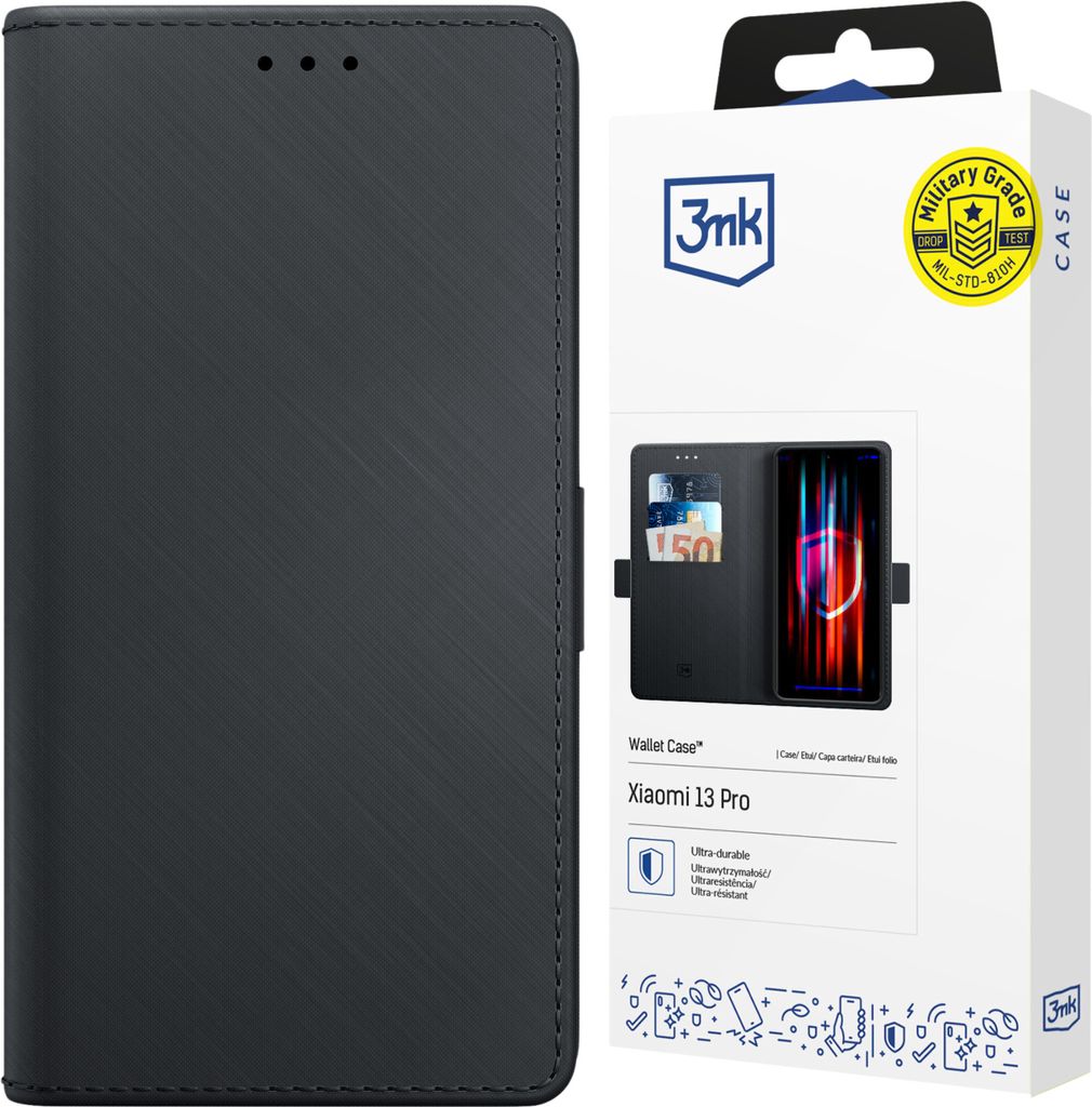 3mk Wallet Case für Xiaomi 13 Pro - schwarz