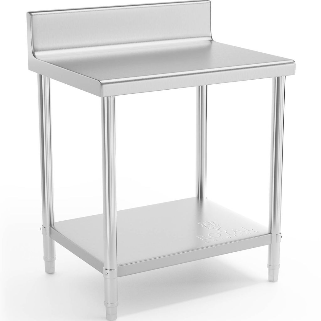 Expondo Royal Catering Edelstahl-Arbeitstisch - ECO - 80 x 60 cm - 250 kg - Aufkantung -