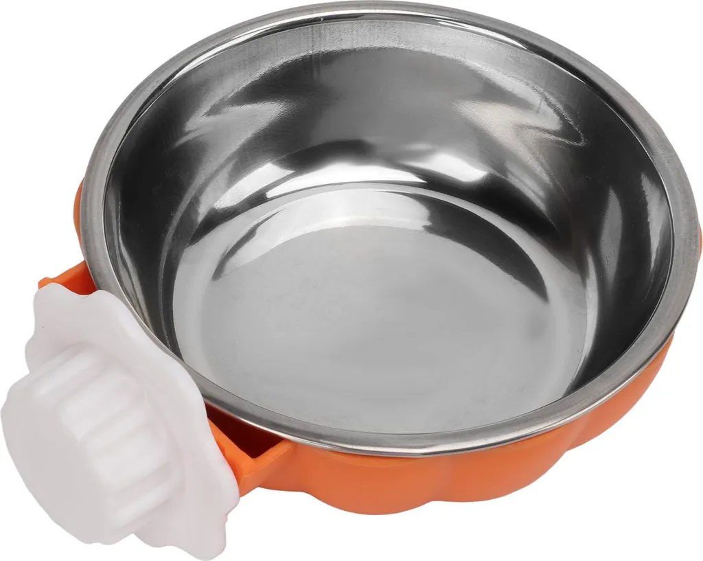 Mangiatoia in Acciaio Inox Zucca Arancione | Ciotola Sospesa Pet