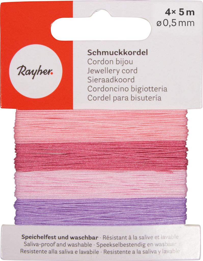 Schmuckkordel, 0,5 mm Rosé-Mix Produktbild 