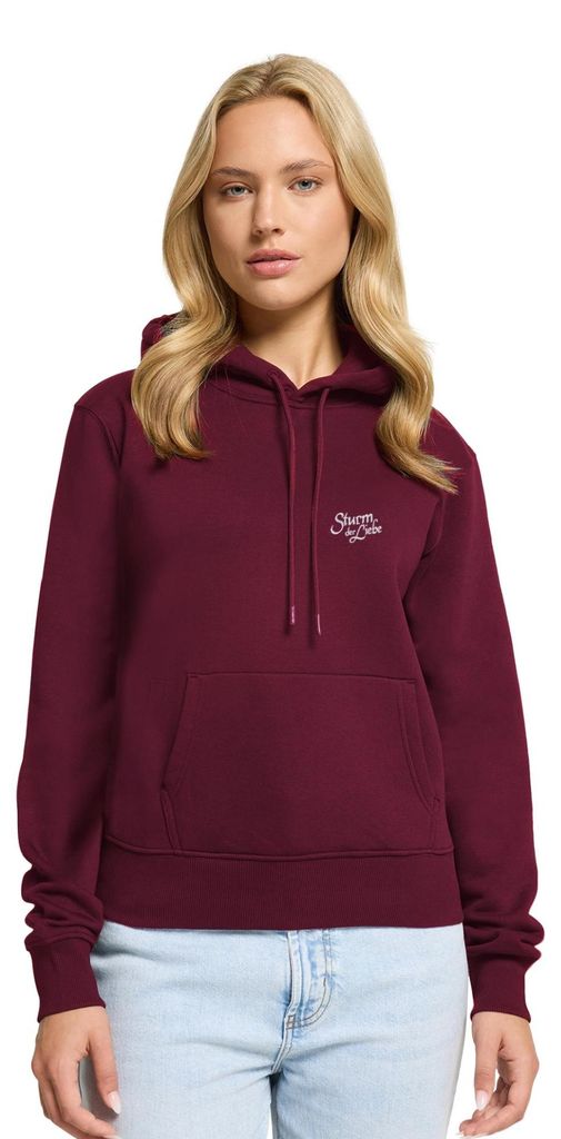 Spreadshirt Sturm der Liebe Offizielles Logo Gestickt Damen Premium Hoodie, XL, Burgunderrot