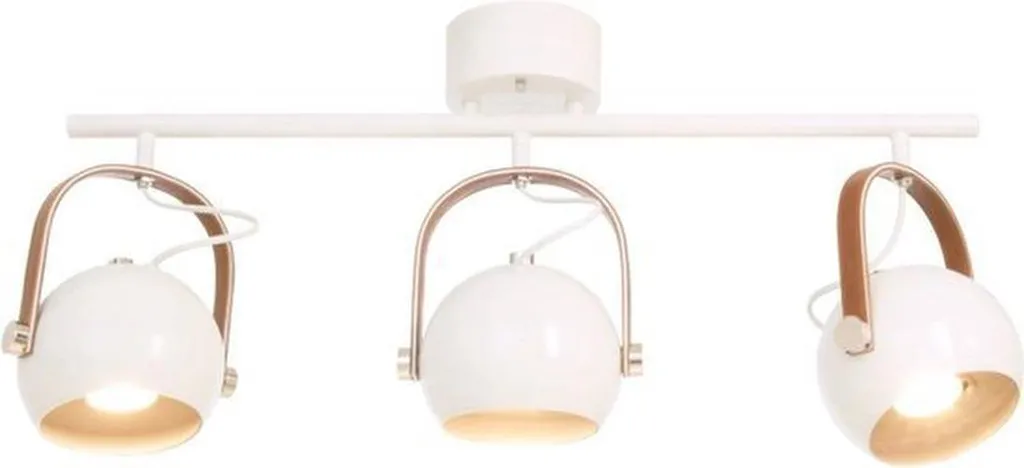 Suspension Bow Plafonnier 3 Spots GU10 en Métal Blanc Longueur 76 cm