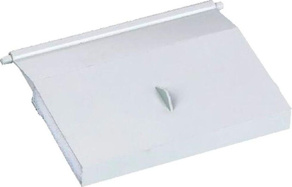 A white skimmer flap for a pool or aquarium.