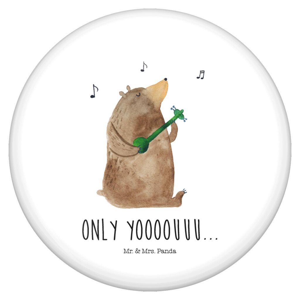 Mr. & Mrs. Panda Pin Bär Gitarre - Weiß - Geschenk, Anstecker, Badge, Ansteck, Teddy, Plakette, Button
