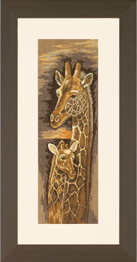 Cadeau Broderie Kit Point de Croix Girafe Lanarte pour Déco Murale 17x50