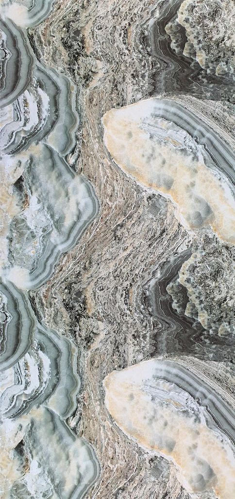 PVC Wandpaneel Duschrückwand Onyx-Green in Marmor-Optik Hochglanz - 122x244cm