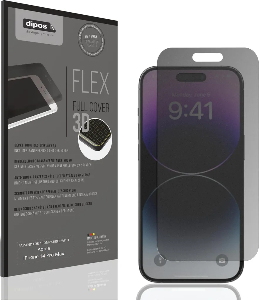 Pellicola protettiva Privacy per Apple iPhone 14 Pro Max Protezione Antiurto Anti-Shock