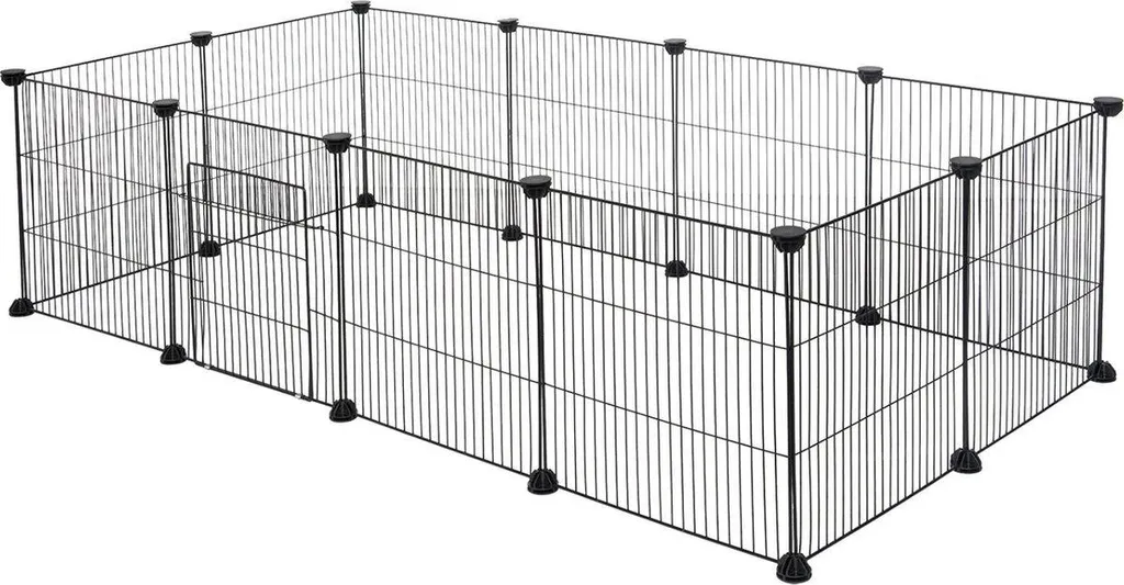 Enclos pour petits animaux modulable en métal blanc design de 142 cm