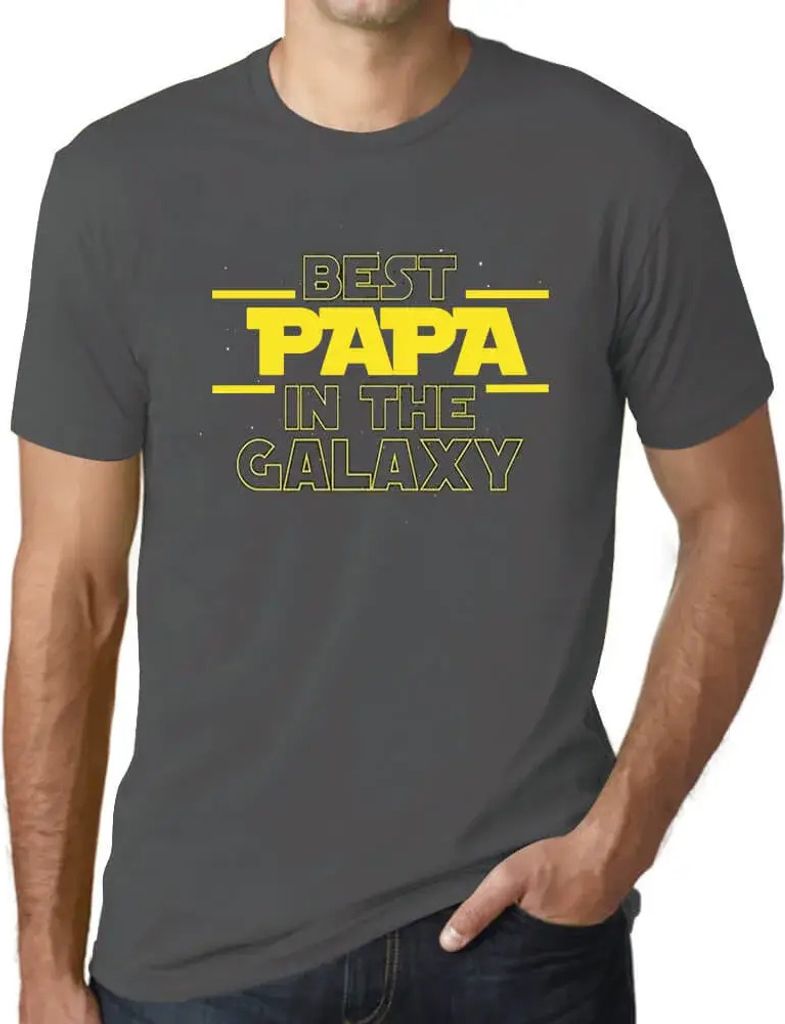Herren Grafik T-Shirt Der beste Papa der Galaxis – Best Papa In The Galaxy – Öko-Verantwortlich Vintage Jahrgang Kurzarm Lustige Druck Geburtstag