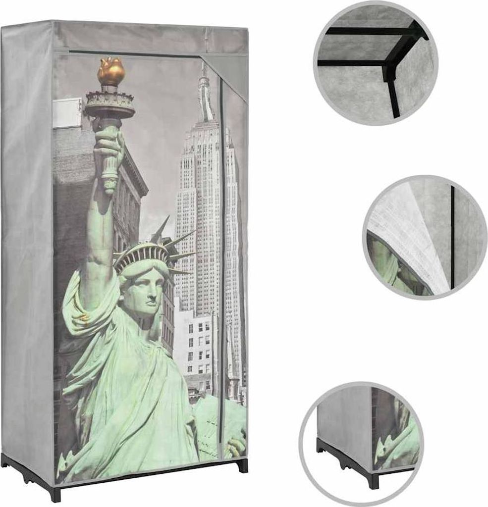 vidaXL Kleiderschrank 75×45×160 cm New York Stoff