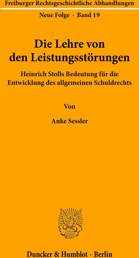Die Lehre von den Leistungsstörungen.
