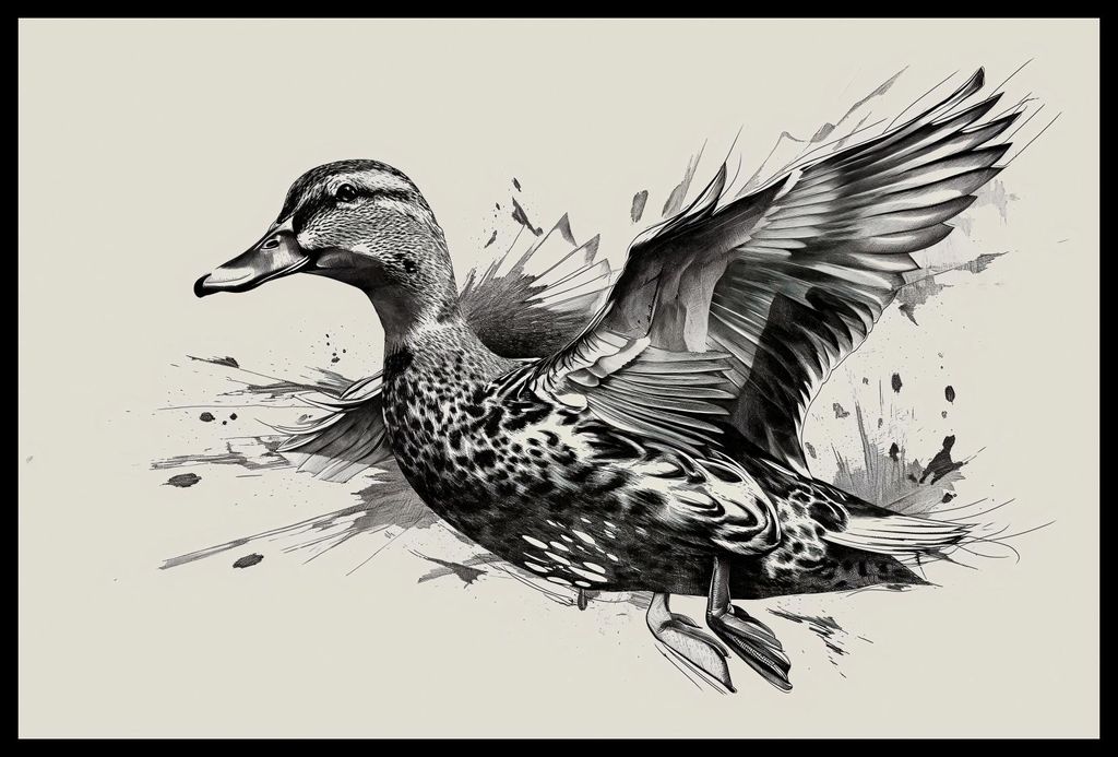 Plakat 60x40cm Anmutige Enten im Flug