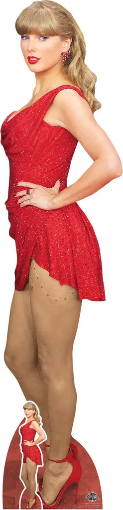 Taylor Swift Red Dress Cutout 179x43cm - Sagoma da Collezione Fan