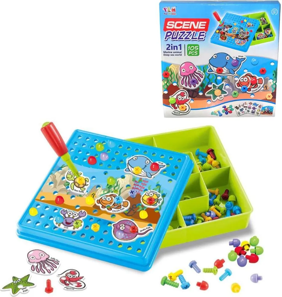 Jeu de construction créatif 105 pièces avec tournevis ergonomique DIY