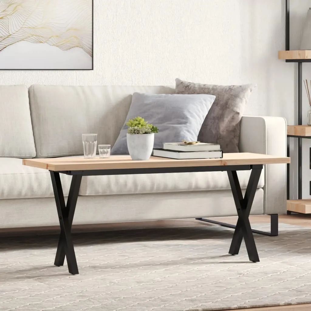 Maison Exclusive - Tavolino Salotto Telaio a X 110x40x45,5 cm Legno Pino e Acciaio
