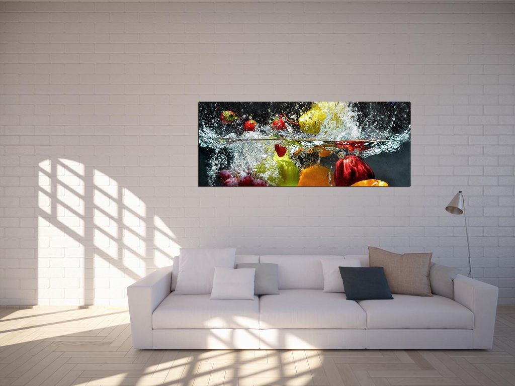 Glas-Bild Wandbilder Druck auf Glas 125x50 Deko Essen /& Getränke Obst Wasser