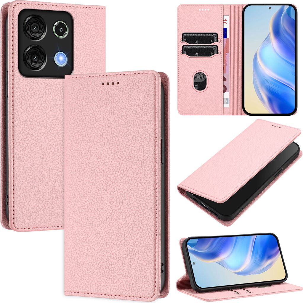 Litchi Leder Handyhülle für UMIDIGI G9 5G/Note 9 5G Wallet Produktbild 