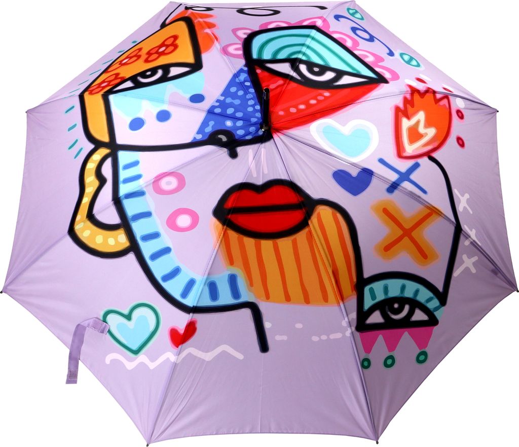 Automatikregenschirm Stockschirm Damen Kunst Malerei Abstrakt Farbenfroh