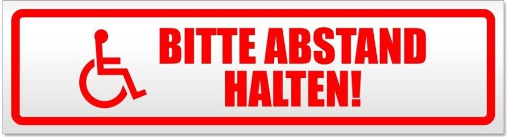 Bitte Abstand halten! Motiv 1 - Hinweis Aufkleber Sticker für Auto, Kfz, Fahrrad, PKW, LKWRot - 30 x 8 cmBitte Abstand halten! Motiv 1 - Hinweis A...