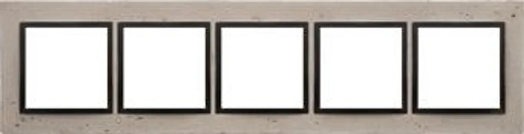 Plaque de finition 5 postes en béton pour interrupteur Simon 54