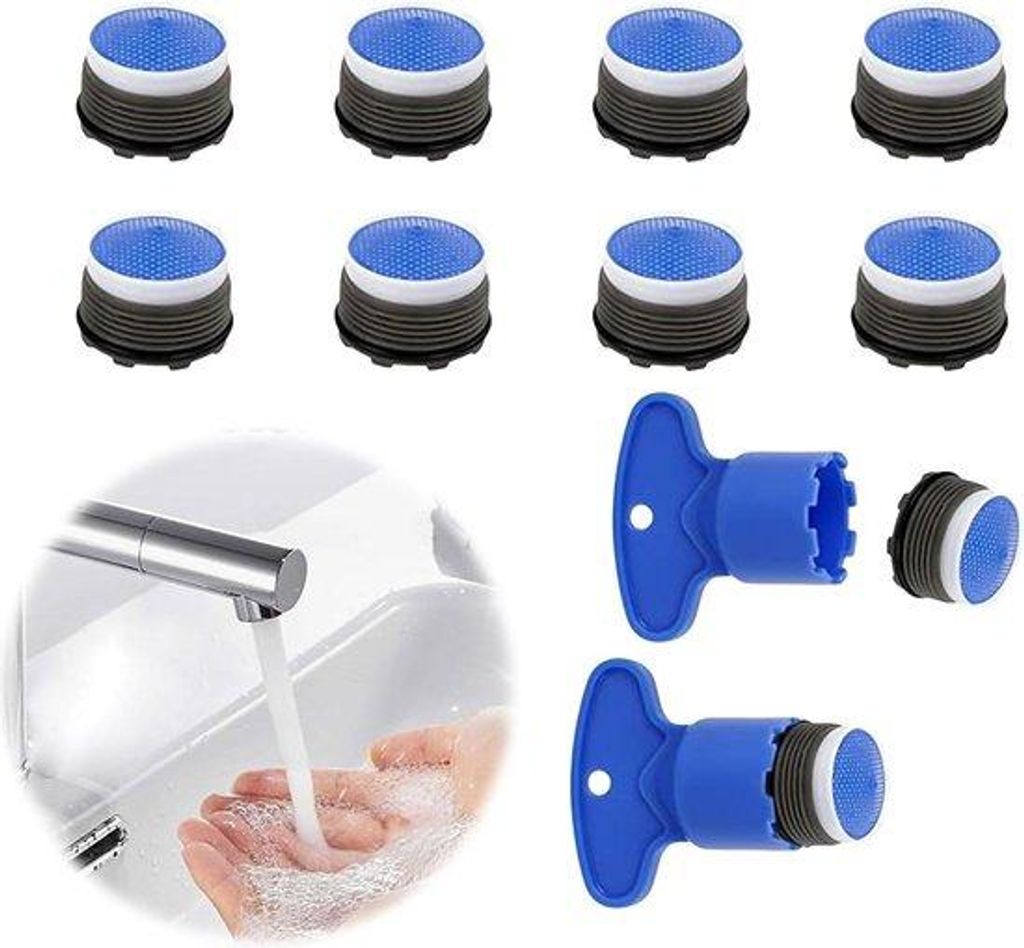 Kunststof kraanbubbler 10 stuks met 2 straalregelaars - geluidsarm water bubbelwater systeem