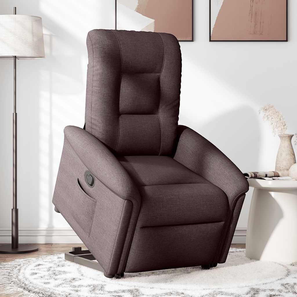 (Robust Möbel)Relaxsessel- TV-Sessel - Einzelsofa elegantes Design - mit Aufstehhilfe Dunkelbraun Stoff - 77x91,5x96cm - Couchsessel DEMöbel6...