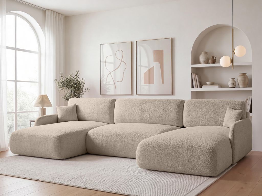 FurMeb24 ECKSOFA mit Schlaffunktion und bettkasten PIERRO U Produktbild 