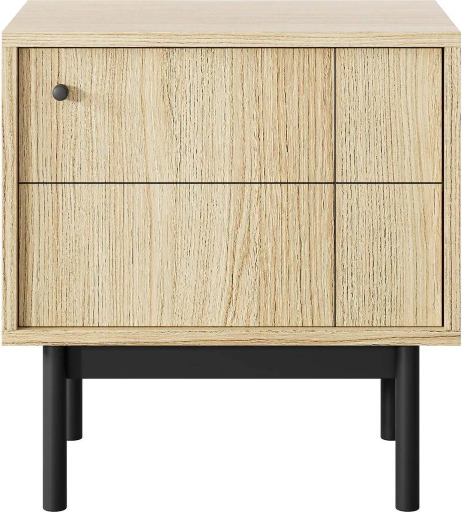 Petite Table de Nuit Japandi 54cm - Solution de Rangement Chambre Beige - 3