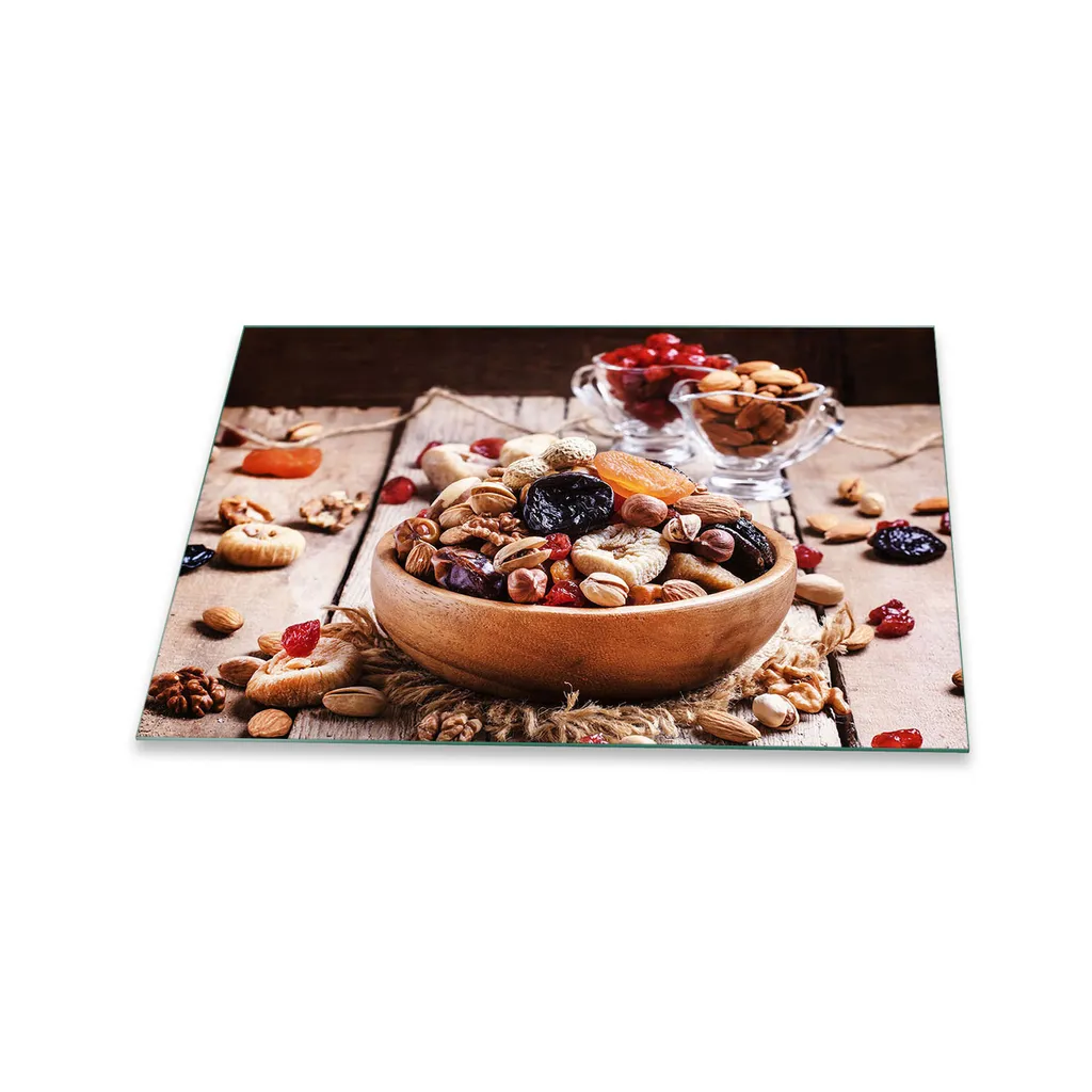Piastra Vetro Temperato 80x52 per Piano Cottura Frutta Marrone