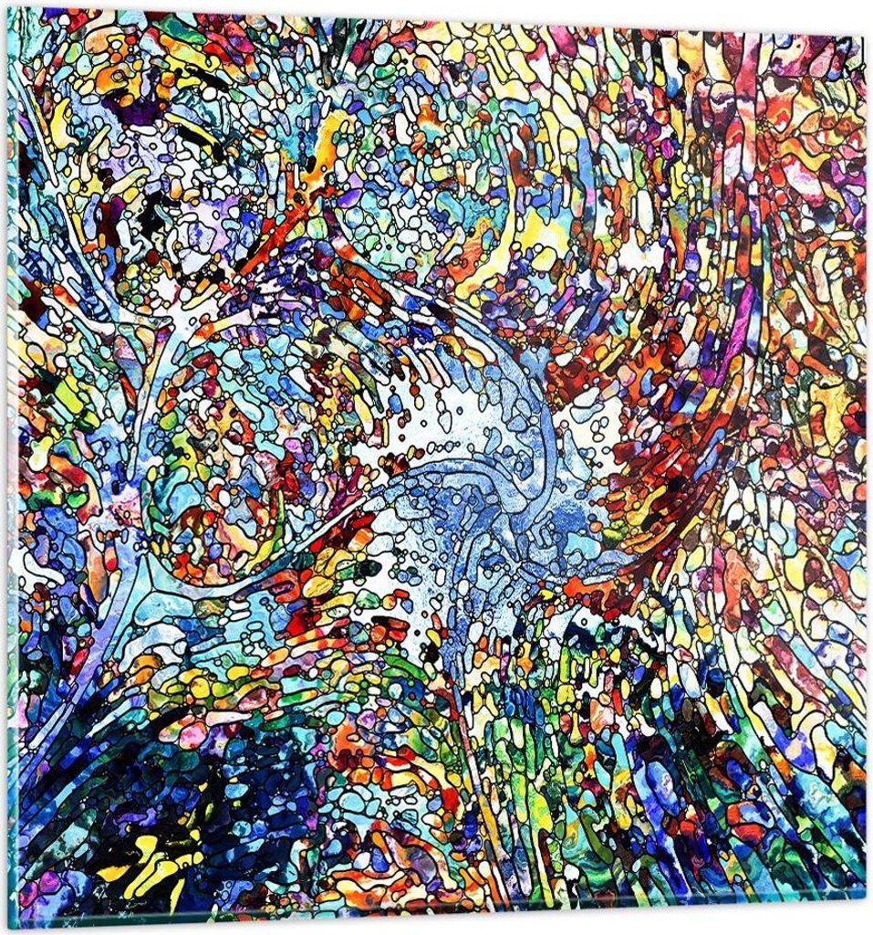 Bilder auf glas - Abstraktion modern - 30x30cm - Glasbilder - Wandbilder - Kunstdruck - zum Aufhängen bereit - Wanddekoration aus Glas - Glas Bild...