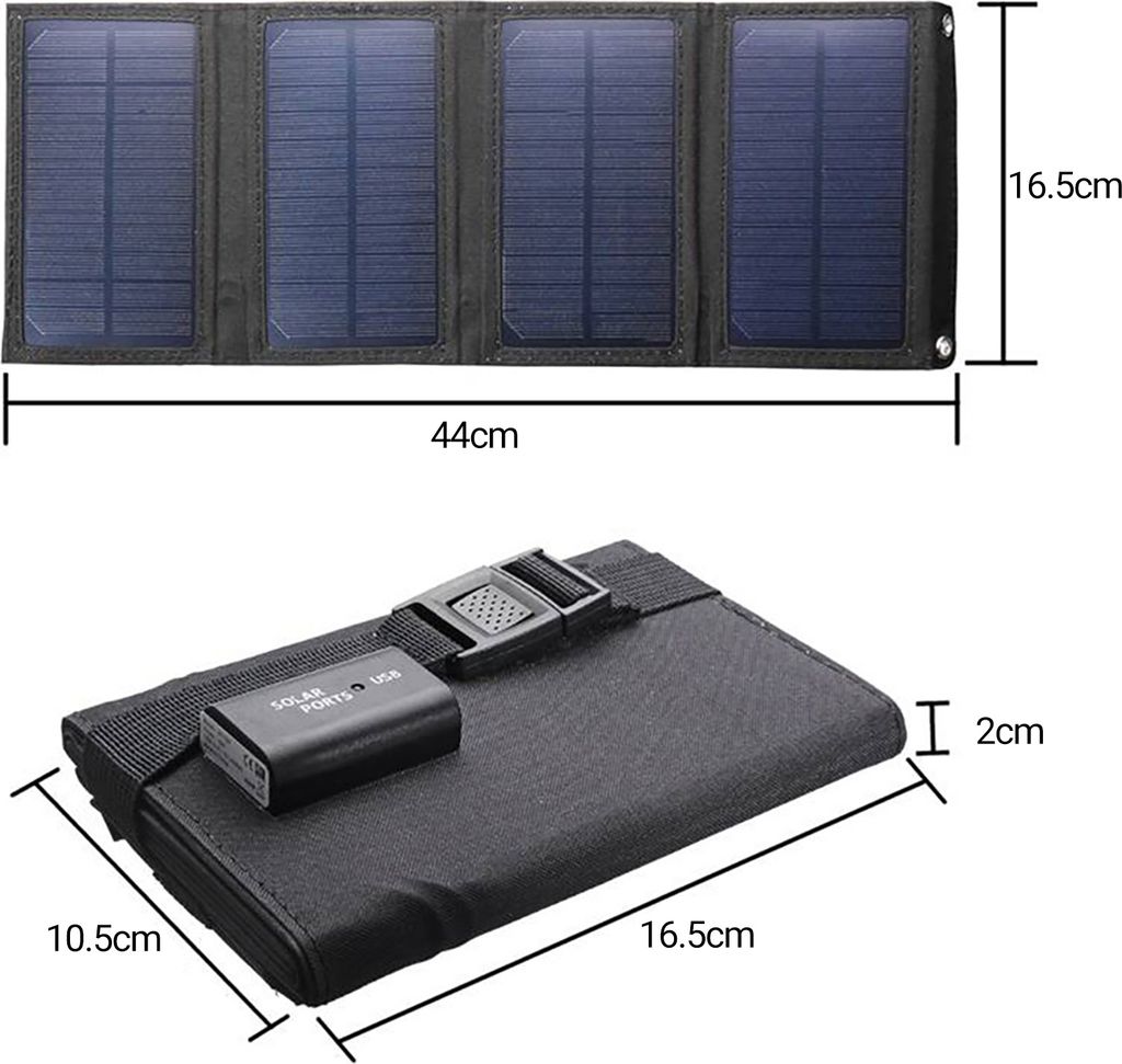Solarcell -Ladegerät wasserdichtes schnelles Ladefaltfalt 20W USB -Faltplatte Solarpanel -Ladegerät für Smartphone-Schwarz