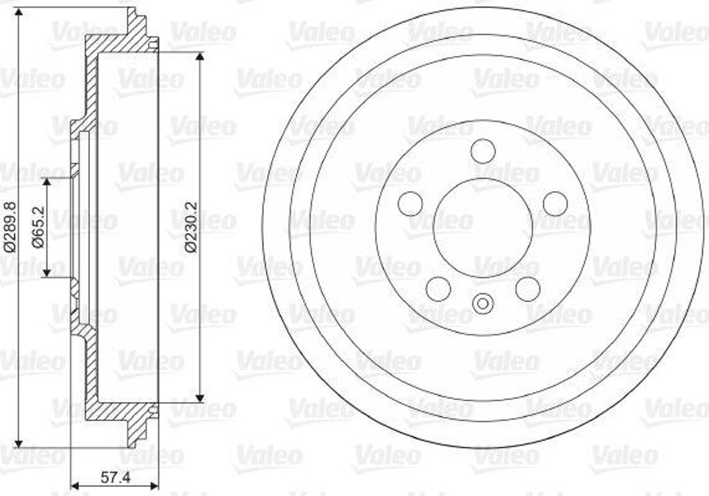 VALEO 237085 Bremstrommel OE 1J0609617B kompatibel mit Octavia, Roomster