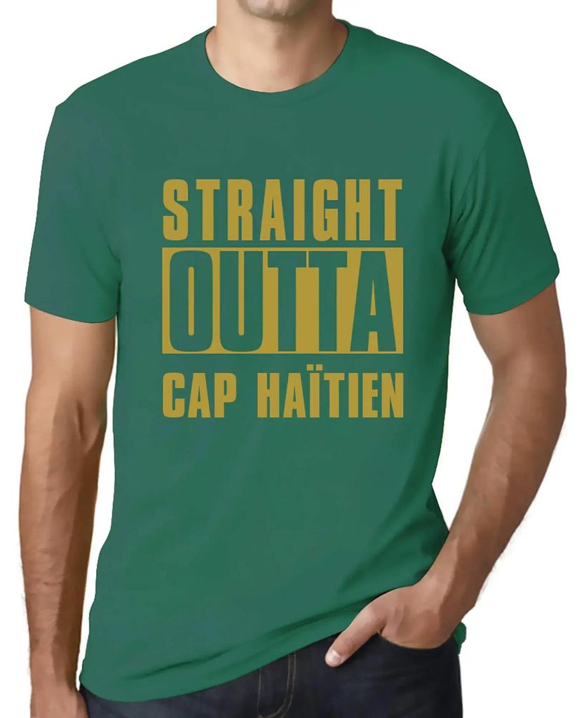 Herren Grafik T-Shirt Direkt aus Cap Haïtien – Straight Outta Cap Haïtien – Öko-Verantwortlich Vintage Jahrgang Kurzarm Lustige Druck Geburt...