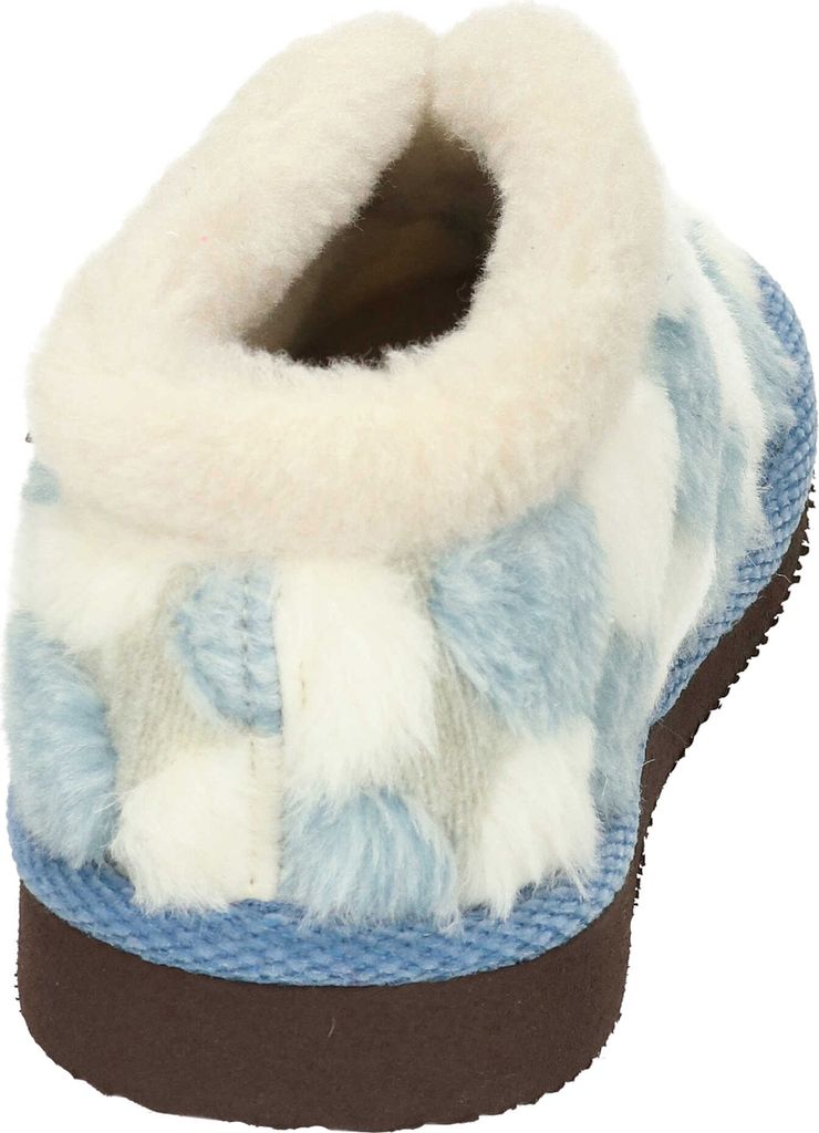Manitu Damen Hausschuh Schlupfschuh knöchelhoch Flauschstoff Warmfutter, Größe:42 EU, Farbe:Blau