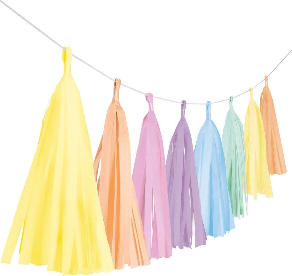 Shiny Pastell Rainbow Fransengirlande 3m